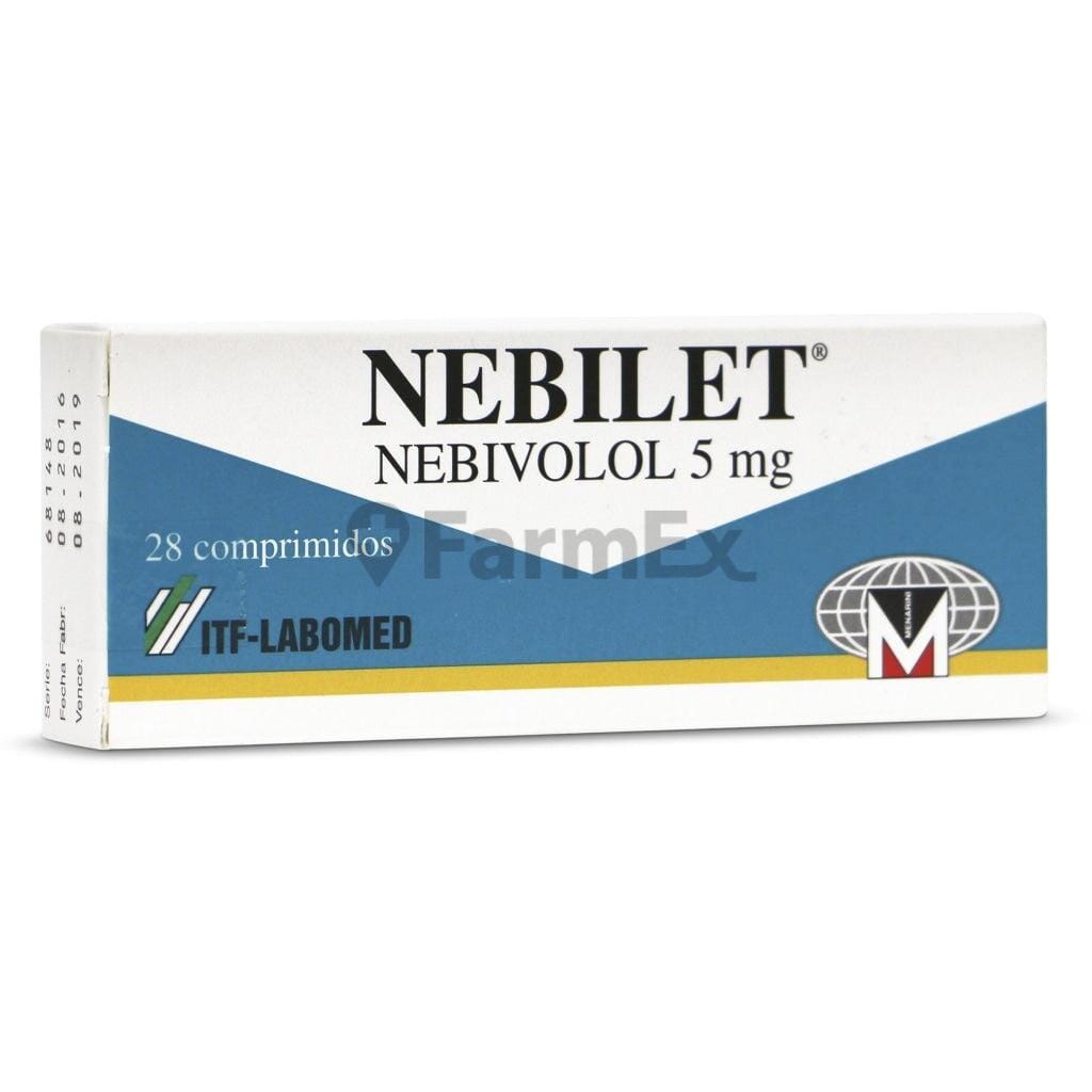 Nebilet 5 mg x 28 comprimidos Farmex-Fonasa-Persistente